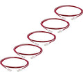 TRUECABLE Cat6 Component Rated Patch Cable, Unshielded (U/UTP), 5ft, Red, 28AWG Solid Copper, Snagless 10G High-Speed Ethernet Cable, PoE++ 4PPoE 100W, UL Listed, RoHS-3, 5 Pack