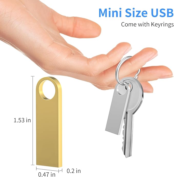 USB 3.0 Flash Drive 64GB 5 Pack, Wooolken High Speed USB 3.0 Thumb Drives Sleek Metal Flash Drives with Keychains, Memory Stick, USB Drive for PC/Computers/Mac/Laptops