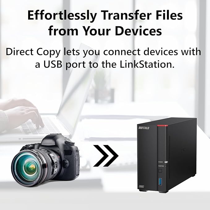 BUFFALO LinkStation 710 8TB 1-Bay NAS Network Attached Storage with HDD Hard Drives Included NAS Storage That Works as Home Cloud or Network Storage Device for Home