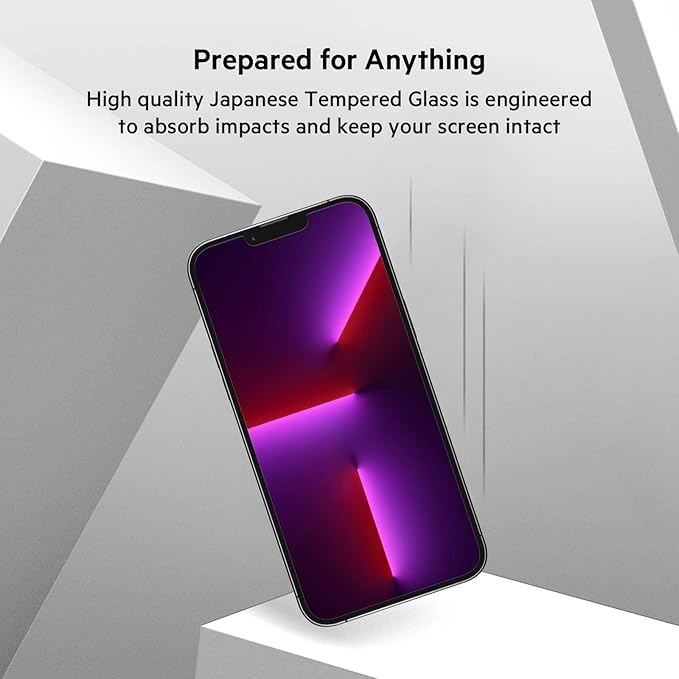 Belkin iPhone 14 Plus, iPhone 13 Pro Max Screen Protector TemperedGlass, AntiMicrobial-Treated, Easy Application Bubble Free with Included Guide Stickers