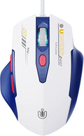 Wired Mouse, 4 Levels Adjustable DPI, 6 Programmable Buttons, Ergonomic Computer Wired Mouse for PC Laptop Computer for Office - Plug and Play (Bluewhite)