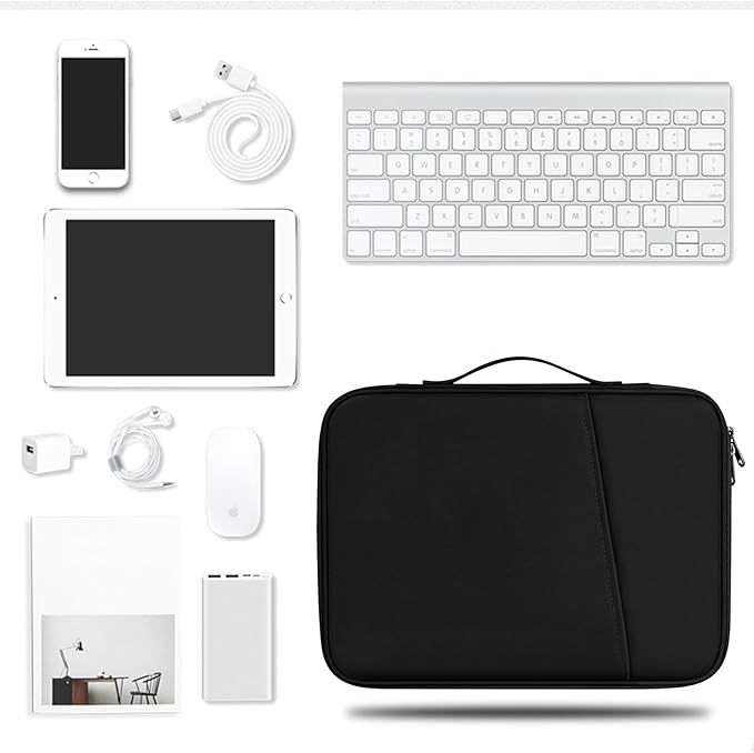 BoAn Laptop Sleeve Case, Handbags Portable Laptop Bag, 15.6 inch Bag Shockproof Protective Notebook Case with Accessory Pocket, for 15.6 inch HP, ASUS, Lenovo, Acer, Notebook, Computer, Black