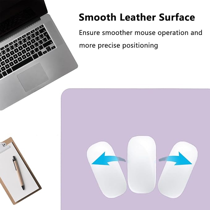 PU Leather Desk Pad Protector Gaming Mouse Pad Non Slip Desk Mat for Keyboard and Mouse Waterproof Desk Writing Pad for Office and Home Desk Accessories(Purple, 47.2 * 17.7)