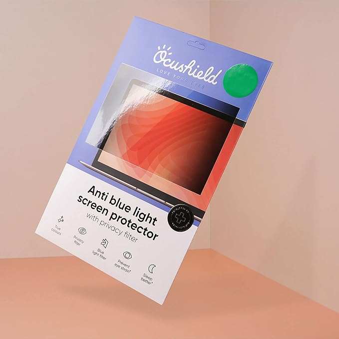 Ocushield 13.3” (16:10) Anti Blue Light Screen Protector with Privacy Filter for Laptops and Computer Monitors - Anti-Glare - Easy Install - Anti-Fatigue (287 x 179 mm)