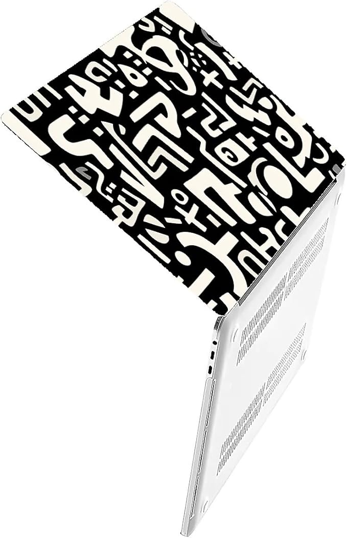 Compatible with MacBook Air 13.3 13.6 Inch Case 2022 2021 2020 2019 Plastic Hard Shell Case Cover,13.3 Pro(A1706/A1708/A1989/A2159/A2289/A2338), Black and White Letters