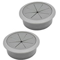Desk Grommet 2-3/8" (60 mm), Desk Hole Cover for Cables Dark Grey, Cable Grommet ABS Plastic, Desk Hole Grommet for Office and Home Table Cable, Detachable & Flexible Cable Cord Organizer-2 Pcs