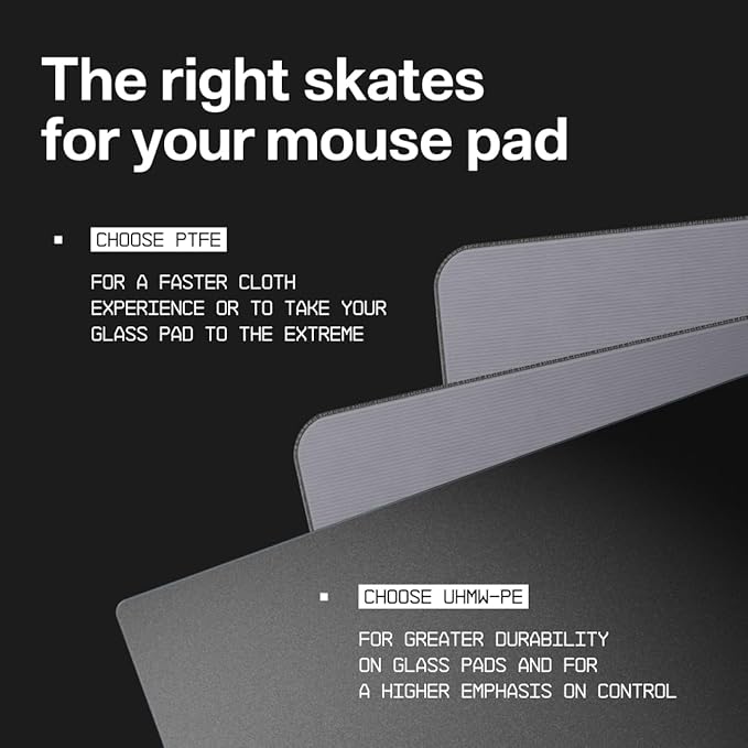 Wallhack UHMW-PE Dot Mouse Skates | Premium Universal Skates for Gaming Mice | Ultra-Smooth Glide on Cloth & Glass Pads | Customize Speed & Control | Durable, Easy to Apply | Black 7mm x 7mm