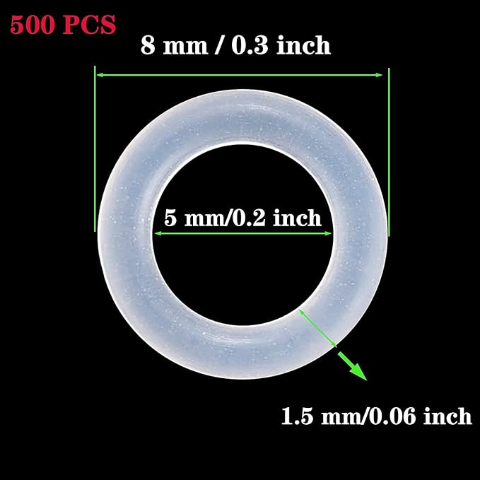 Silicone 500PCS 40A Clear Universal O-Ring Switch Dampeners Keycap Sealing Gasket Washer (Better Than Rubber) for Cherry MX Switch Keyboard and Mechanical Keyboard Keys Dampers