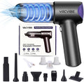 Car Vacuum Portable Cordless, 21000PA 4 in 1 Suck/Blow/Pump/Charger 120W Handheld Car Vacuum Cleaner and Air Duster, Brushless Motor Multi-Nozzles for Home Office Grey