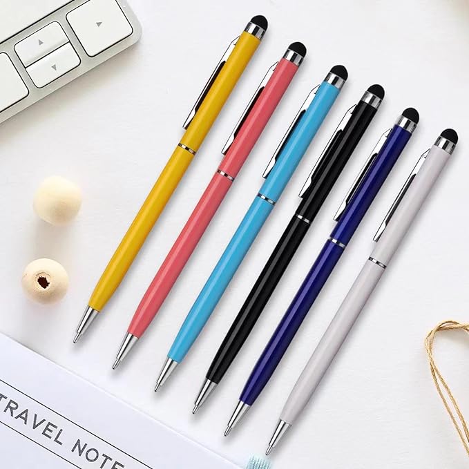 15 Pack Stylus Pens for Touch Screens Stylus Pen Compatible with Phone Tablets Kindle and Black Ink Ballpoint Pens-2 in 1 Stylists pens for Touch Screens