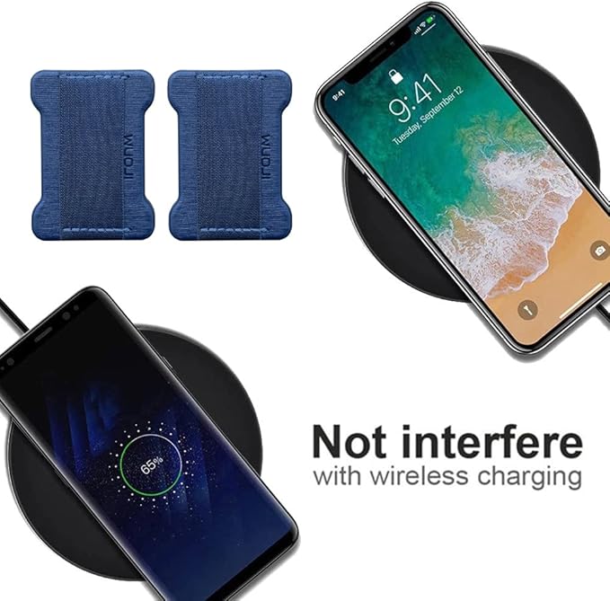 Universal Phone Grip for Smartphones - Phone Holder for Hand -Wireless Charging Compatible (Dark Blue) - 2Pack