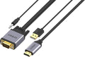VGA to HDMI Adapter VGA Male to HDMI Male Converter with 3.5mm Audio Jack(Input) for TV Stick, Raspberry Pi, Laptop, Monitor, PC, Tablet, Digital Camera, Etc (3 m)