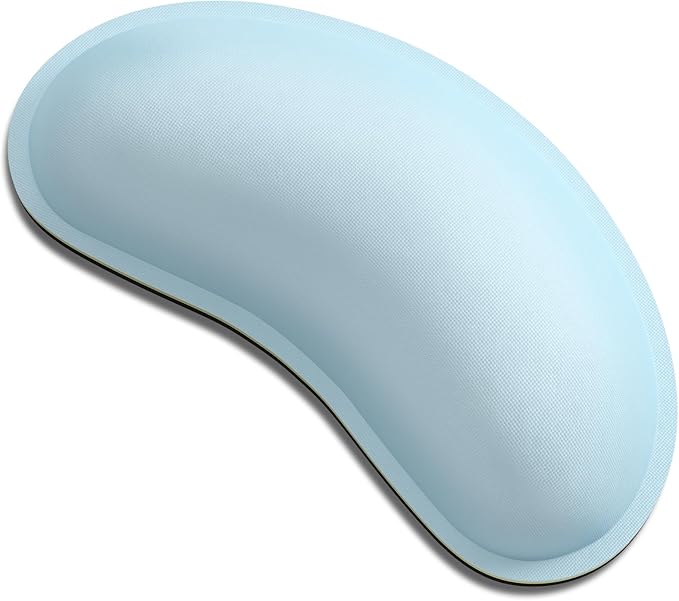 Dapesuom Mouse Wrist Rest, Ergonomic Memory Foam Mouse Wrist for Computer Desk Mats Support, Hand Rest Pad Cushion for Gaming, Office, Laptop, Men, Women, Pain Relief & Easy Typing, Sky Blue