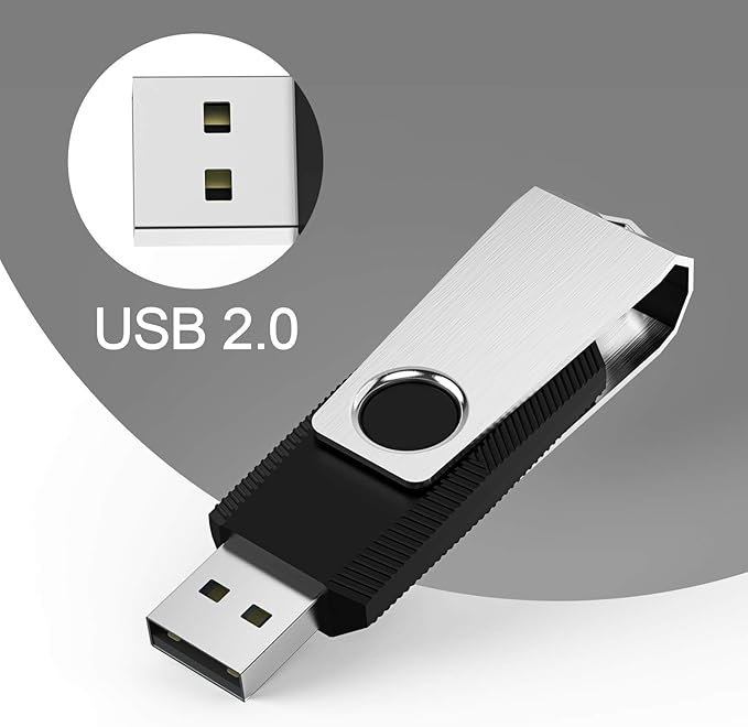 KEXIN 10 Pack 32GB USB Flash Drive Bulk Flash Drive Thumb Drive Memory Stick USB 2.0 Flash Drive Swivel Drive Black (32 GB, Black 10 Pack)