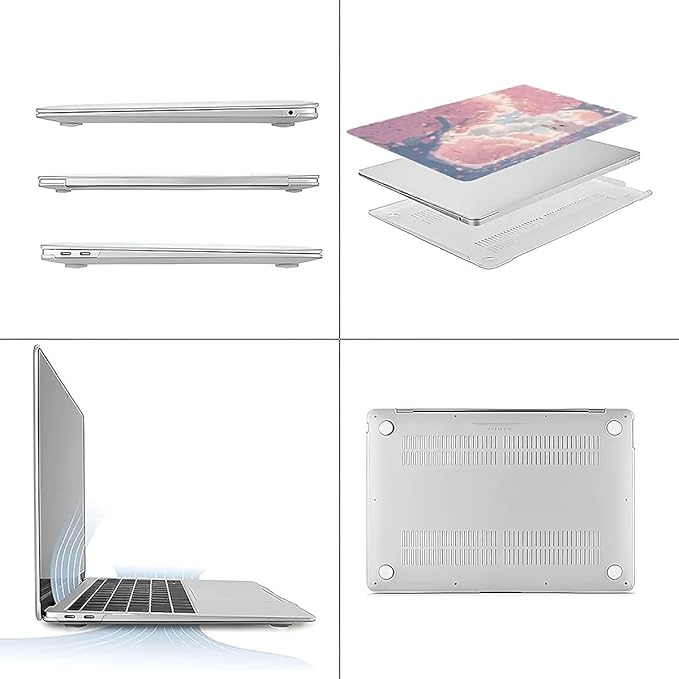 Compatible with MacBook Air 13.3 13.6 Inch Case 2022 2021 2020 2019 Plastic Hard Shell Case Cover,13.6 Air (A2681) M2 2022, Cute Cat