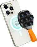Magnetic Suction Cup Phone Mount, Ultra-Comfort Silicone Suction Grip Holder Stand for MagSafe, Hands-Free Mirror Shower Phone Holder Mount for TikTok/Video/Selfies/Shower