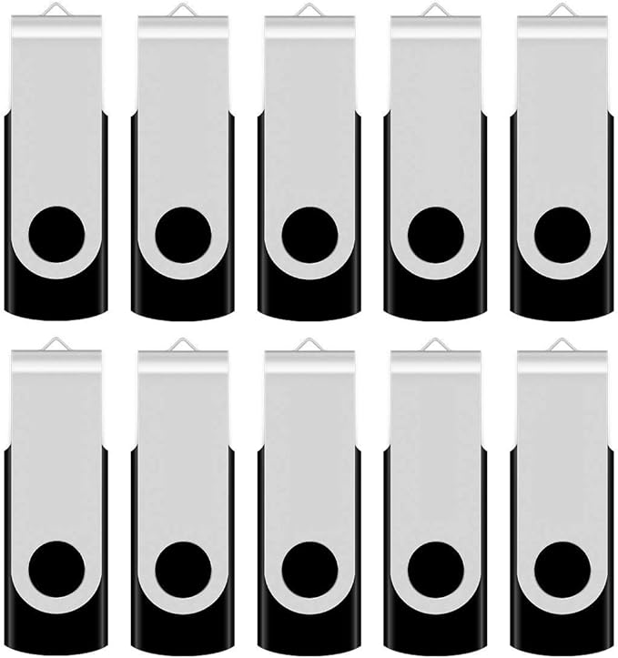 Aiibe 16GB USB Flash Drives - 50 Pack Bulk Thumb Drives, USB 2.0, Zip Drives Wholesale, Black