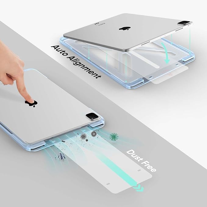 FLOLAB ONETIME NanoArmour Anti-Glare Screen Protector for iPad Air 11 Inch 2024 Anti-Fingerprint Tempered Glass, TruColor, Matte, Easy Install, Bubble Free, Dust Free, Smooth as Butter, Durable