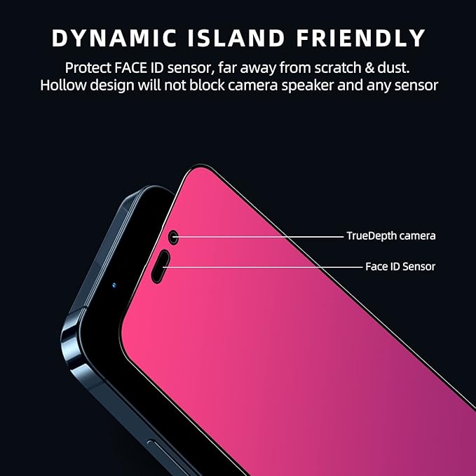 EGKimBa for iPhone 16 Pro Privacy Screen Protector, Gradient Color, Bubble Free, Easy Installation, Auto Dust-Elimination, Anti Blue Light