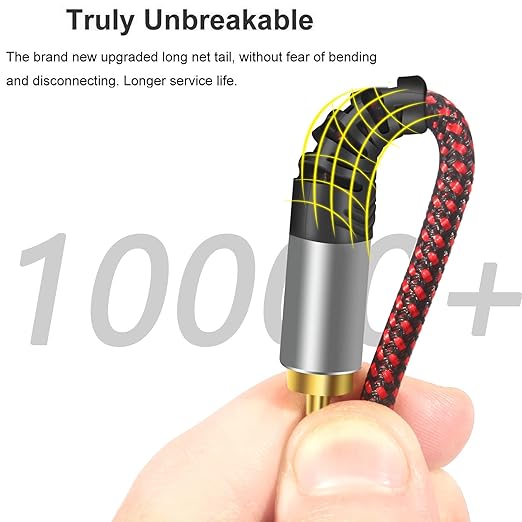 RCA Cable 25Ft,2Rca Male to 2-RCA Male Audio Stereo Subwoofer Cable [Hi-Fi Sound] Nylon-Braided Auxiliary Audio Cord for Home Theater, HDTV, Amplifiers, Hi-Fi Systems,Speakers and etc (25Ft)