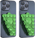 Double Sided Silicone Suction Phone Holder Mount,Compatible with iPhone and Android Cases Hands-Free Mirror Shower Phone Mount Strong Grip Holder (Grass Green, Double Sided 2PCS)