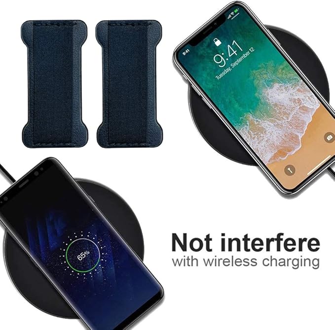 Finger Strap Phone Holder,Cell Phone Finger Grip Strap Holder for Hand, Ultra Thin Anti-Slip Universal Cell Phone Grips Band Holder for Back of Phone - 2Pack(Dark Blue)