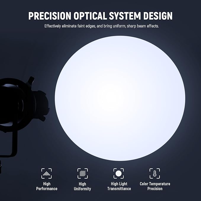 NEEWER Spotlight Snoot with 40° Projection Lens, Adjustable Focus, 16 Metal Gobos 5 Color Gels, Bag, Conical Snoot for Bowens Mount LED Continuous Output Lighting Studio Video Light Up to 300W, LS-38