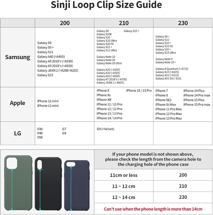 C-Shaped Clip Finger Phone Grip, Sinjimoru Silicone Cell Phone Strap for Phone Case with Clip as Phone Loop Holder for iPhone Case & Samsung Phone. Sinji Loop Clip Pink 210