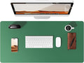 YSAGi Leather Desk Pad Protector, Office Desk Mat, Large Mouse Pad, Non-Slip PU Leather Desk Blotter, Laptop Desk Pad, Waterproof Desk Writing Pad for Office and Home (Jade Green, 23.6" x 13.8")