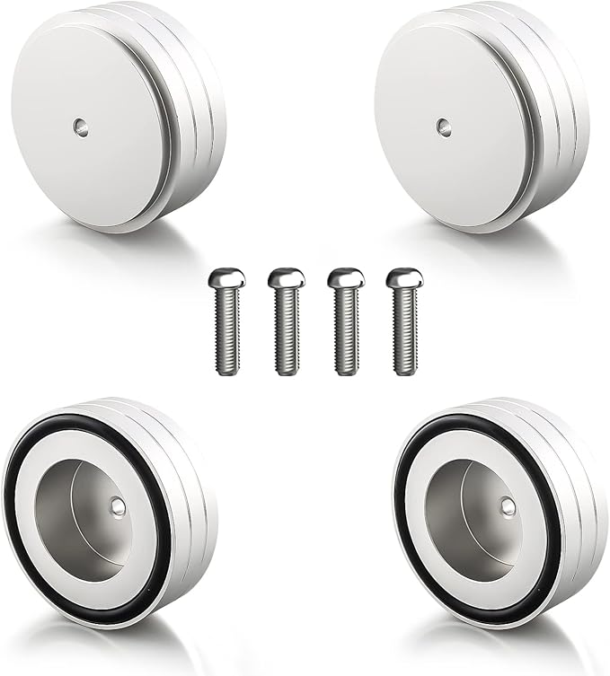 Tertullus 4 Pcs Turntable Feet Aluminum HiFi Turntable Isolation Feet Aluminum Stand Speakers Spikes Audio Pads 58x22mm for HiFi Amplifier/Speaker/Turntable/Player(Silver)