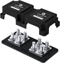 400A Bus Bar 8 M10 (3/8 inch) Terminal Studs Modular Design Tin Plated Copper Distribution Block Negative Pole Electrical Buss Bars 12-48 V DC with Cover for Trailer Marine Boat Car RV