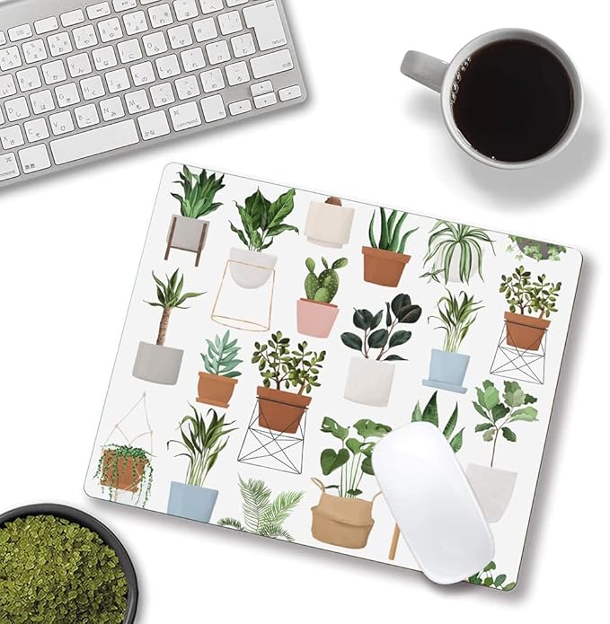 Mouse Pad, Pot Plant Mouse Pad, Mouse Mat Waterproof Non-Slip Rubber Base MousePads