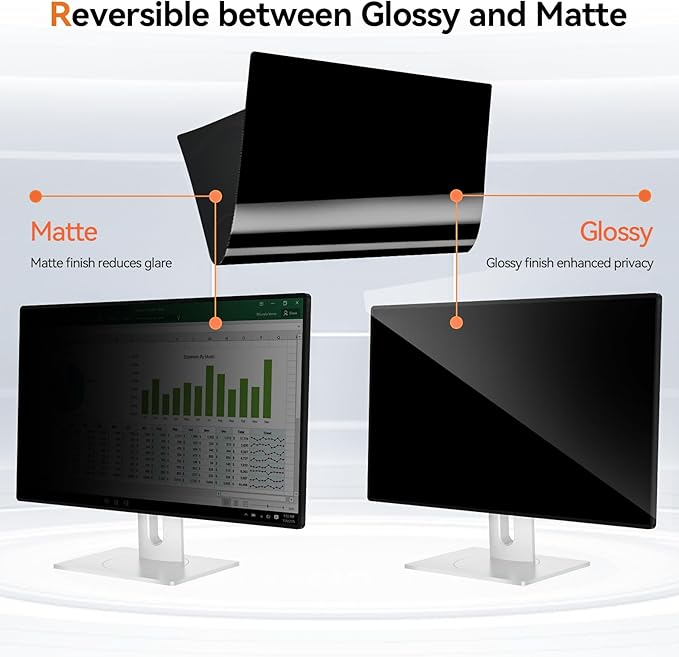 Mamol 21.5 Inch Computer Privacy Screen - Removable Anti Blue Light Glare Filter, Anti-Scratch Protective Film