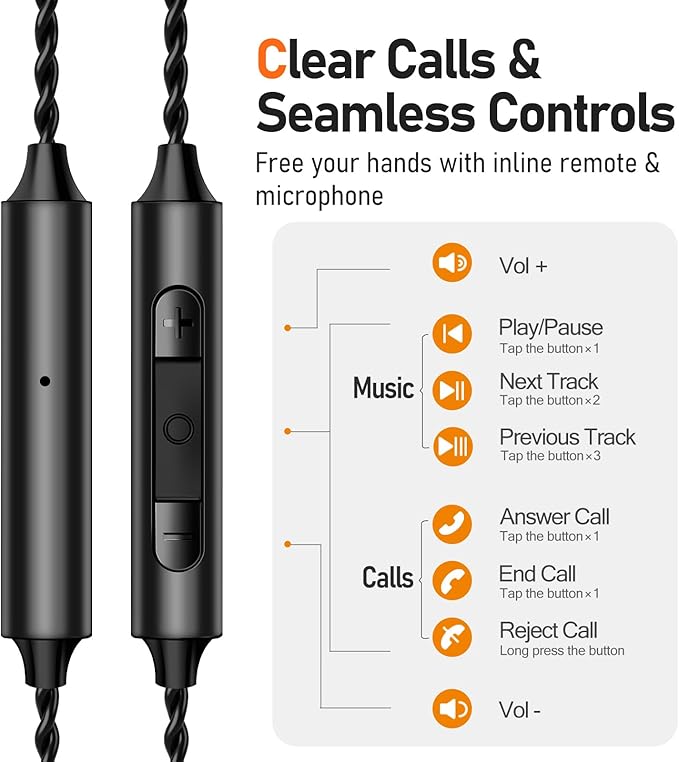 Vibes 202MC USB-C Wired Earbuds - HiFi in Ear Headphones - USBC for iPhone 16/15 - Noise-Isolating Ear Buds w/ Mic - Clear Sound, Deep Bass & Comfort-Fit Earphones - Silver Plated Cord, Carrying Case