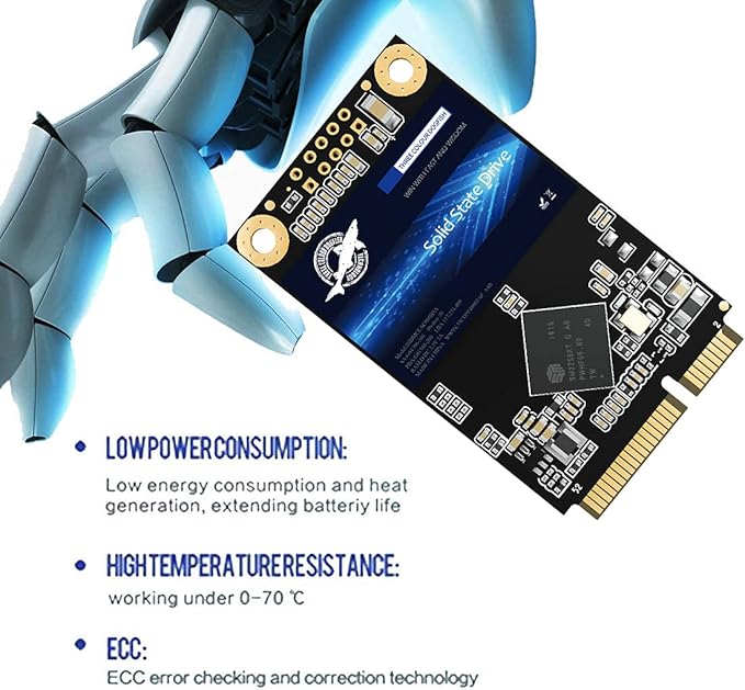Dogfish mSATA SSD 1TB 3D NAND TLC SATA III 6 Gb/s, mSATA (30x50.9mm) Internal Solid State Drive - Compatible with Desktop PC Laptop - (MSATA 1TB)