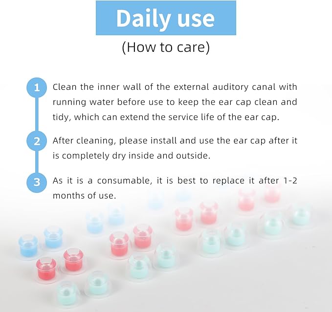 OKCSC 2 Pieces Soft Liquid Silicone Eartips Set, Bullet Ear Plugs - Low-Profile Hearing Protection for Study,Travel,Bowl Type(1 Pairs/L/Red/No Earphone)