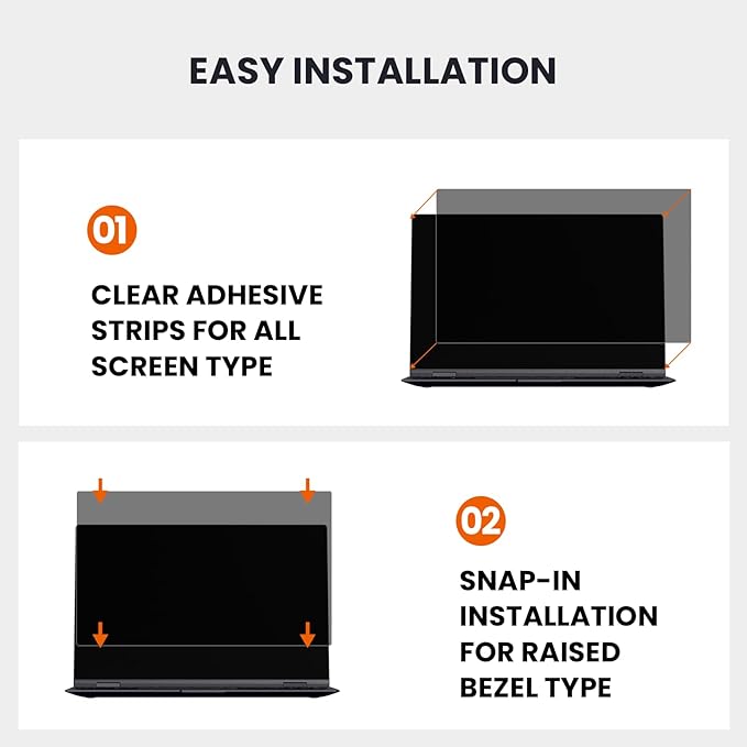 HD Laptop Privacy Screen 15.6 inch, Upgraded Laptop Privacy Screen for 16:9 Widescreen Removable Anti Glare Cover and Blue Light UV-Blocking Filter