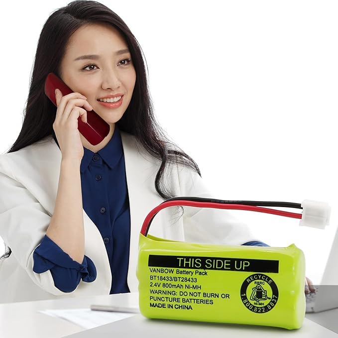 BT18433/BT28433 2.4V 800mAh Ni-MH Cordless Phone Battery, Also Compatible with AT&T BT184342/BT284342 BT8300 BT1011 BT1018 BT1022 BT1031 2SN-AAA55H-S-J1 CS6120 CS6209 CL80109 EL52419 (Pack 3)