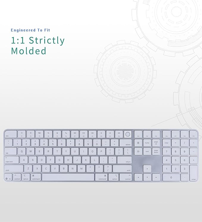 Keyboard Cover for 2024 M4 iMac Magic Keyboard (Model A3119, Touch ID, with Numeric Key) - Ultra Thin, Protective and Clear Keyboard Cover Protector Skin