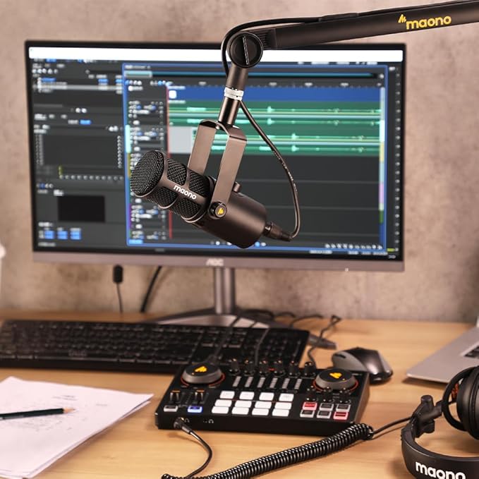 MAONO Podcast Equipment Bundle: Audio Interface mixer with Dual XLR Input for Podcast Streaming - MaonoCaster E2 Gen2 (E2 GEN2+PD400X+BA92+MH601)