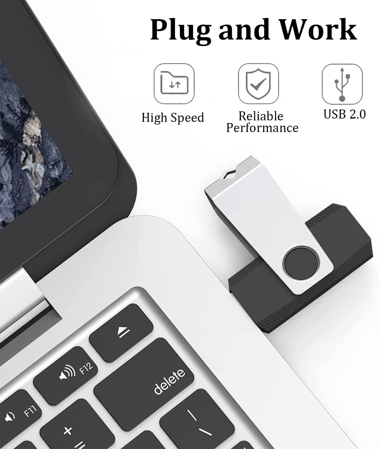 4GB Flash Drive 2 Pack, Wooolken USB 2.0 Thumb Drives Memory Stick with LED Light and Lanyards for Storage and Backup (Black Blue)