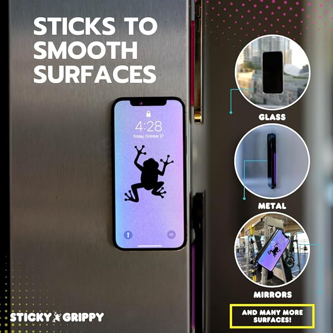 Suction Phone Case Mount, Sillicon Adhesive Phone Accessory for iPhone and Android, Hands-Free Fidget Toy Mirror Shower Phone Holder, Tiktok Videos and Selfies (Yellow)