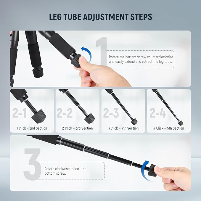 NEEWER Desktop Mini Tripod, 20'' Aluminum Alloy Small Table Top Desk Portable Travel Stand, 360° Ball Head, 1/4" QR Plate for DSLR Camera Camcorder Video Recording, Max Load 11 lbs, Cleaning Cloth