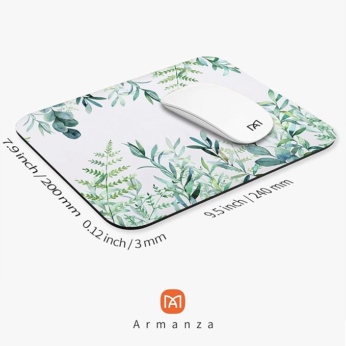 Square Mouse Pad Green Grass, Personalized Premium-Textured Custom Mouse Mat Design, Washable Mousepad Cloth, Non-Slip Rubber Base Computer Mouse Pads for Wireless Mouse