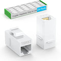CAT6 RJ45 Keystone Coupler (24 Pack), Cat6 Keystone Jack Female to Female, Cat 6 Inline Keystone Jacks for Wall Plate & Patch Panel, RJ45 Ethernet Coupler White