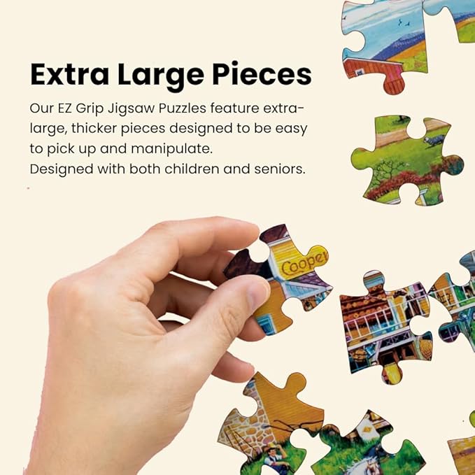 Masterpieces - 500 Piece Jigsaw Puzzle, Large EZ Grip Shapes, 4th of July, Fun for Adults, Seniors, Family, Kids, 19.25" x 26.75"