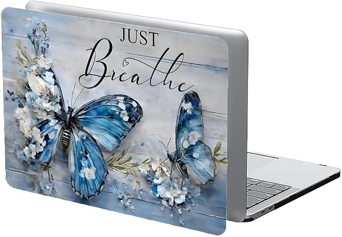 Compatible with MacBook Air 13.3 13.6 Inch Case 2022 2021 2020 2019 Plastic Hard Shell Case Cover,13.3 Air (A1932/A2179/A2337), Butterfly