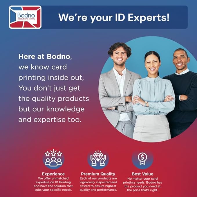 Bodno Seaory S26 Single Sided ID Card Printer & Complete Supplies Package ID Software and Camera - Gold Edition