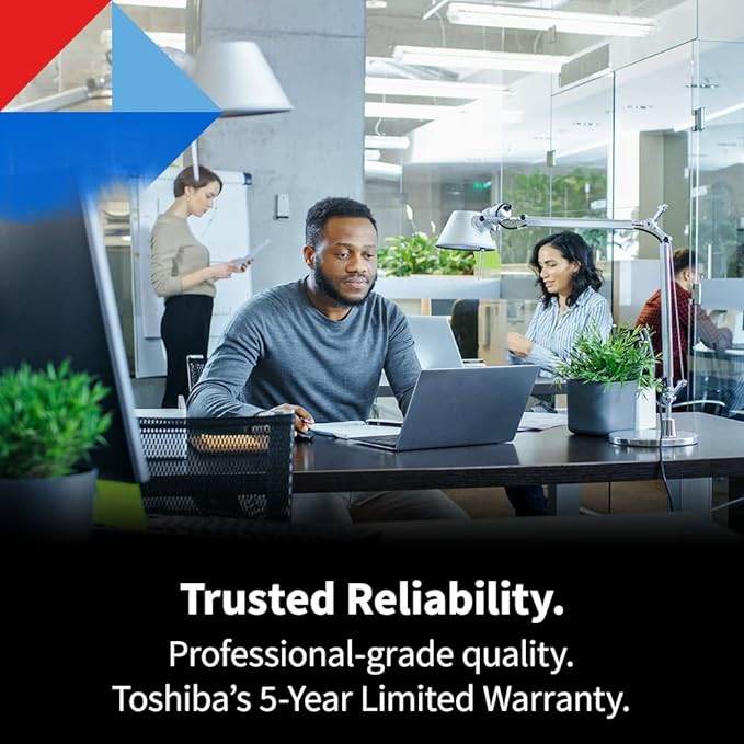 Toshiba N300 PRO 20TB Large-Sized Business NAS (up to 24 Bays) 3.5-Inch Internal Hard Drive - Up to 300 TB/Year Workload Rate CMR SATA 6 Gb/s 7200 RPM 512 MB Cache - HDWG62AXZSTB