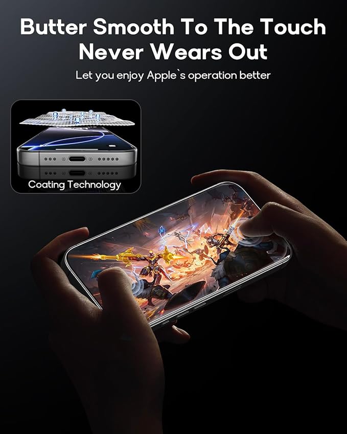 3 Pack for iPhone 12 Pro Max Tempered Glass Screen Protector:9H+ Durable, Auto Positioning, Bubble Free, High Definition, Easy Installation